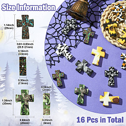 16Pcs 8 Styles Cross Silicone Focal Beads&nbsp;SIL-CJ0002-47