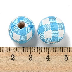 Printed Wood European Beads&nbsp;WOOD-G022-13K