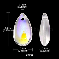 Transparent Glass Charms&nbsp;GLAA-YW0003-03