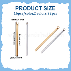 32PCS 2 Colors 304 Stainless Steel Pendants&nbsp;STAS-BC0003-93