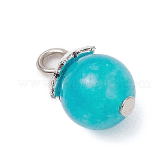 18Pcs 9 Colors Dyed Natural Yellow Jade & Malaysia Jade & Green Jade Round Charms&nbsp;PALLOY-JF03656