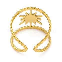 Golden 304 Stainless Steel Open Cuff Rings&nbsp;RJEW-K261-06G-02