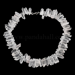 Natural Quartz Crystal Points Beaded Necklaces&nbsp;G-H355-04P