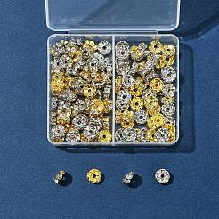 120Pcs 2 Colors Brass Crystal Rhinestone Spacer Beads&nbsp;RB-FS0001-06