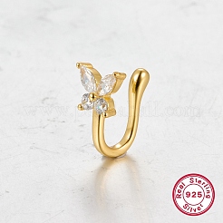 Cubic Zirconia Butterfly Cuff Earrings for Women&nbsp;EJEW-F317-33G