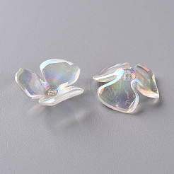 3-Petal Transparent Acrylic Bead Caps&nbsp;TACR-S156-016