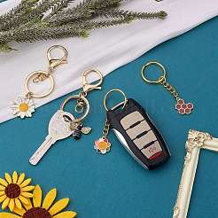 6Pcs Alloy Enamel Pendants Keychain&nbsp;KEYC-SW00003-03