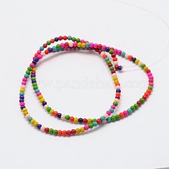 Dyed Synthetical Turquoise Round Bead Strand&nbsp;G-P083-3mm-92I