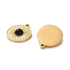 Natural Obsidian Flat Round Charms&nbsp;STAS-L022-079G