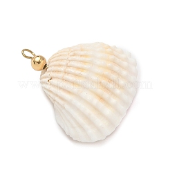 Natural Shell & Round Glass Pendants&nbsp;PALLOY-MZ00912-08