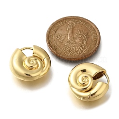 Rack Plating Spiral Shell Brass Hoop Earrings&nbsp;EJEW-H143-22G
