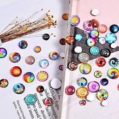 280Pcs 4 Styles Flat Back Glass Cabochons&nbsp;GGLA-SZ0001-32