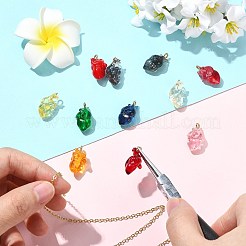 12Pcs 12 Colors Transparent 3D Resin Pendants&nbsp;RESI-CJ0005-29