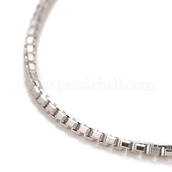 Anti-Tarnish Rhodium Plated 925 Sterling Silver Box Chain Necklace for Women&nbsp;NJEW-M190-02D-P