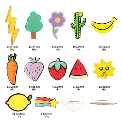 12Pcs 12 Style Acrylic Badges Brooch Pins&nbsp;JEWB-LS0001-12