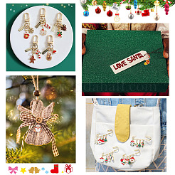 32Pcs 16 Styles Christmas Theme Alloy Enamel Pendants&nbsp;ENAM-TA0001-64