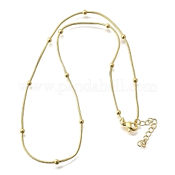 3MM Brass Round Ball Snake Chain Necklaces&nbsp;NJEW-M108-03G