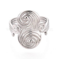 Adjustable 304 Stainless Steel Cuff Open Rings for Women&nbsp;RJEW-N052-24P