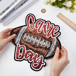 Sports Theme Sequin Embroidery Iron on/Sew on Patches&nbsp;PATC-GF0001-94B
