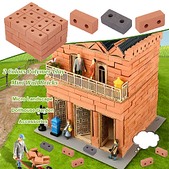 2 Colors Polymer Clay Mini Wall Bricks&nbsp;AJEW-OC0005-03B