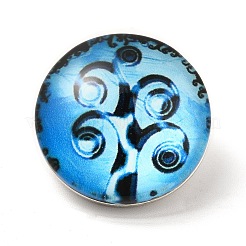Brass Glass Cabochons Buttons&nbsp;GLAA-S052-01M