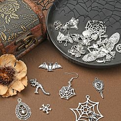 20Pcs 20 Styles Halloween Theme Tibetan Style Alloy Pendants&nbsp;TIBEP-YW0001-91