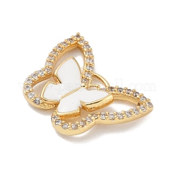 Rack Plating Brass Micro Pave Clear Cubic Zirconia Pendants&nbsp;KK-A224-13G-04