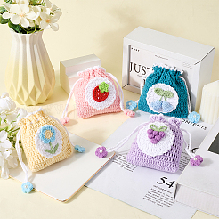 1Pc Grapes Knitting Wallet&nbsp;AJEW-GF0011-09B