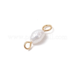 Natural Cultured Freshwater Pearl Potato Links Connector Charms&nbsp;PALLOY-JF04173-02
