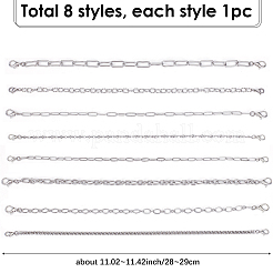 8Pcs 8 Styles 304 Stainless Steel Baseball Cap Chain&nbsp;HJEW-SC0002-49