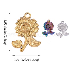15Pcs 3 Colors 304 Stainless Steel Pendants&nbsp;STAS-SZ0002-81