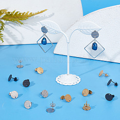 24Pcs 12 Style 304 Stainless Steel Ear Stud Findings&nbsp;STAS-AR0002-01