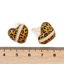 Brass Rhinestone Stud Earrings&nbsp;EJEW-P301-10G