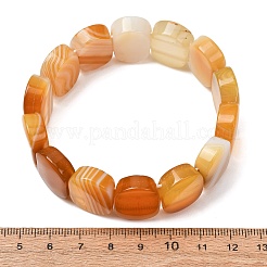 Oval Natural Banded Agate(Dyed & Heated) Beaded Stretch Bracelets for Women Men&nbsp;GG-CBA9ACE-A11