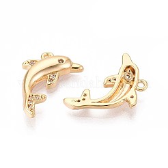 Brass Micro Pave Cubic Zirconia Pendants&nbsp;KK-T074-84G