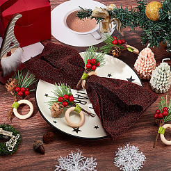 Christmas Theme Wooden Napkin Rings&nbsp;AJEW-WH0261-90
