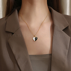 304 Stainless Steel Enamel Yin Yang Pendant Necklaces for Women&nbsp;LS-VV9279-2