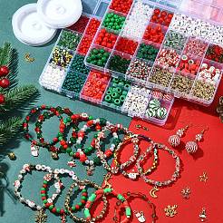 Christmas DIY Polymer Clay & Acrylic & Glass Beads: Bracelets Making Kits&nbsp;DIY-FS0007-99
