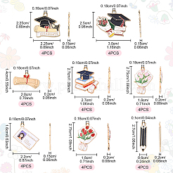 32Pcs 8 Styles Graduation Season Alloy Enamel Pendants&nbsp;ENAM-YW0005-72