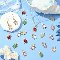 60Pcs 6 Colors Acrylic Alloy Pendants&nbsp;FIND-CJ0003-81