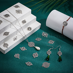 120Pcs 12 Styles Tibetan Style Alloy Connector Charms&nbsp;FIND-PH0020-07