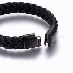 Leather Braided Cord Bracelets&nbsp;BJEW-E345-14A-B