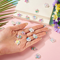24Pcs 6 Styles Alloy Enamel Pendants&nbsp;ENAM-TA0003-27