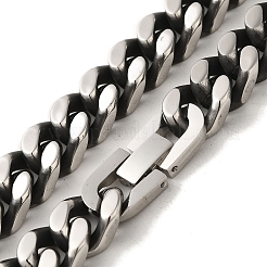 304 Stainless Steel Curb  Chain Necklaces&nbsp;NJEW-Q337-05C-AS