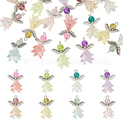 16Pcs 8 Style Glass & Acrylic & Alloy Pendants&nbsp;PALLOY-TA00232