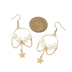 Brass Star Dangle Earrings&nbsp;EJEW-JE06807