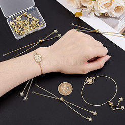 10Pcs 1MM Brass Box Chain Slider Bracelet Making&nbsp;MAK-BBC0001-35
