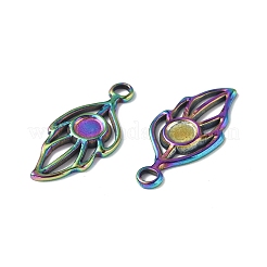 Ion Plating(IP) 304 Stainless Steel Pendant Cabochon Settings&nbsp;STAS-I694-12MC