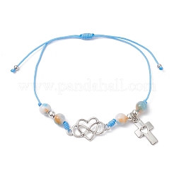 Natural Dyed White Jade Braided Bead Bracelets&nbsp;BJEW-JB09823