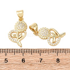 Brass Micro Pave Clear Cubic Zirconia Pendants&nbsp;KK-K408-50G